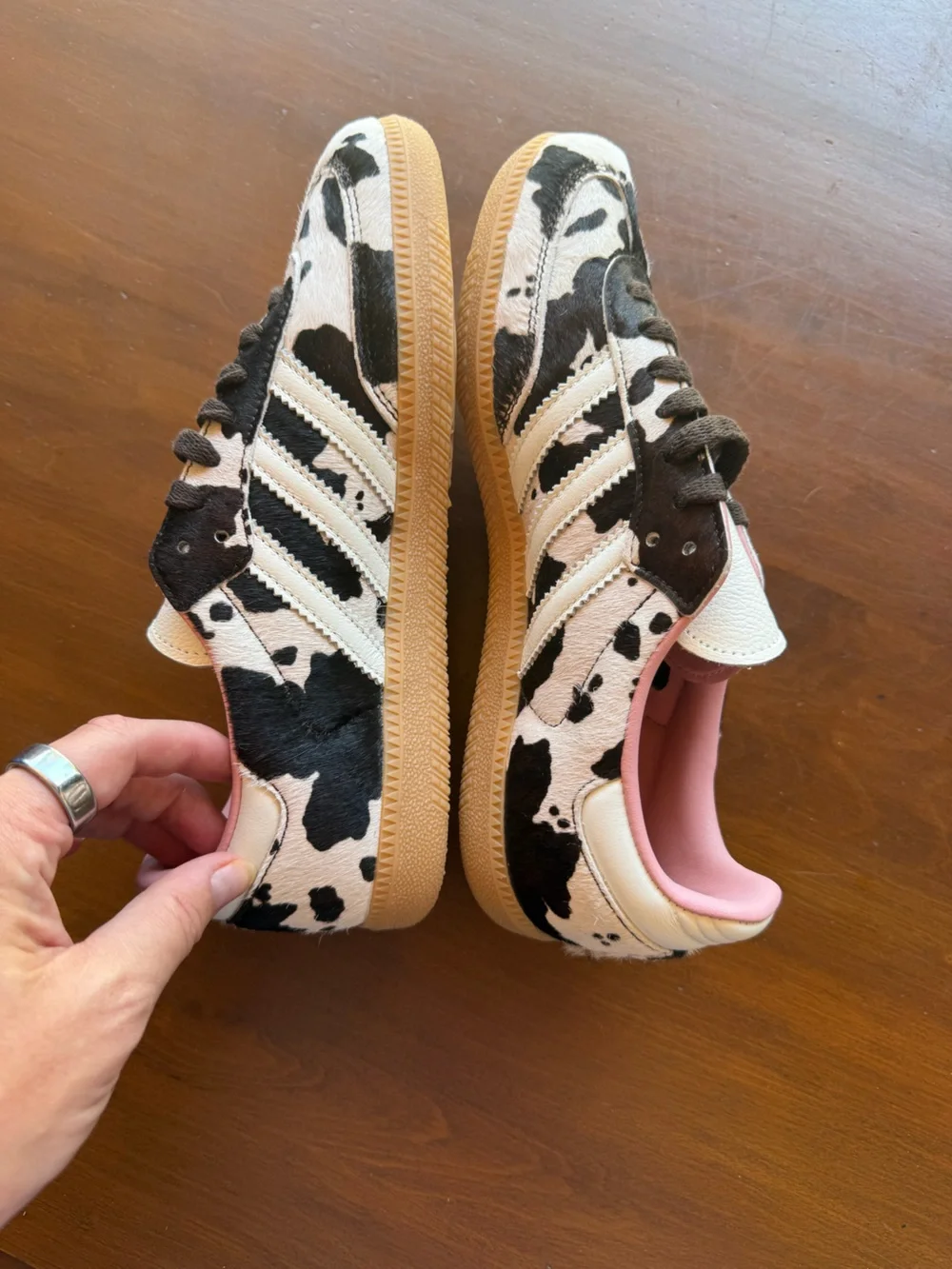 New! ADIDAS Sambas OG Cow Print Sneakers Size 7.5
